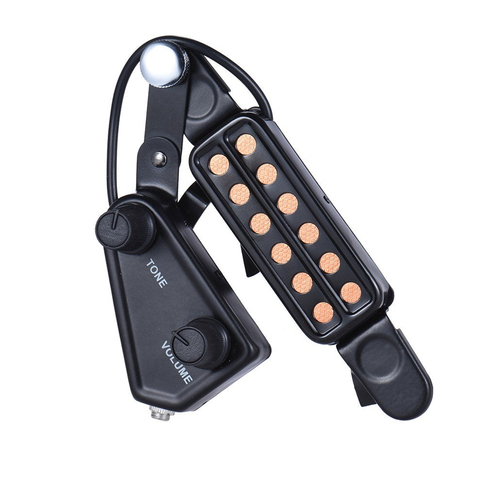 12-Hole Acoustic Guitar Sound Hole Pickup with Magnetic Transducer & Tone Volume Control