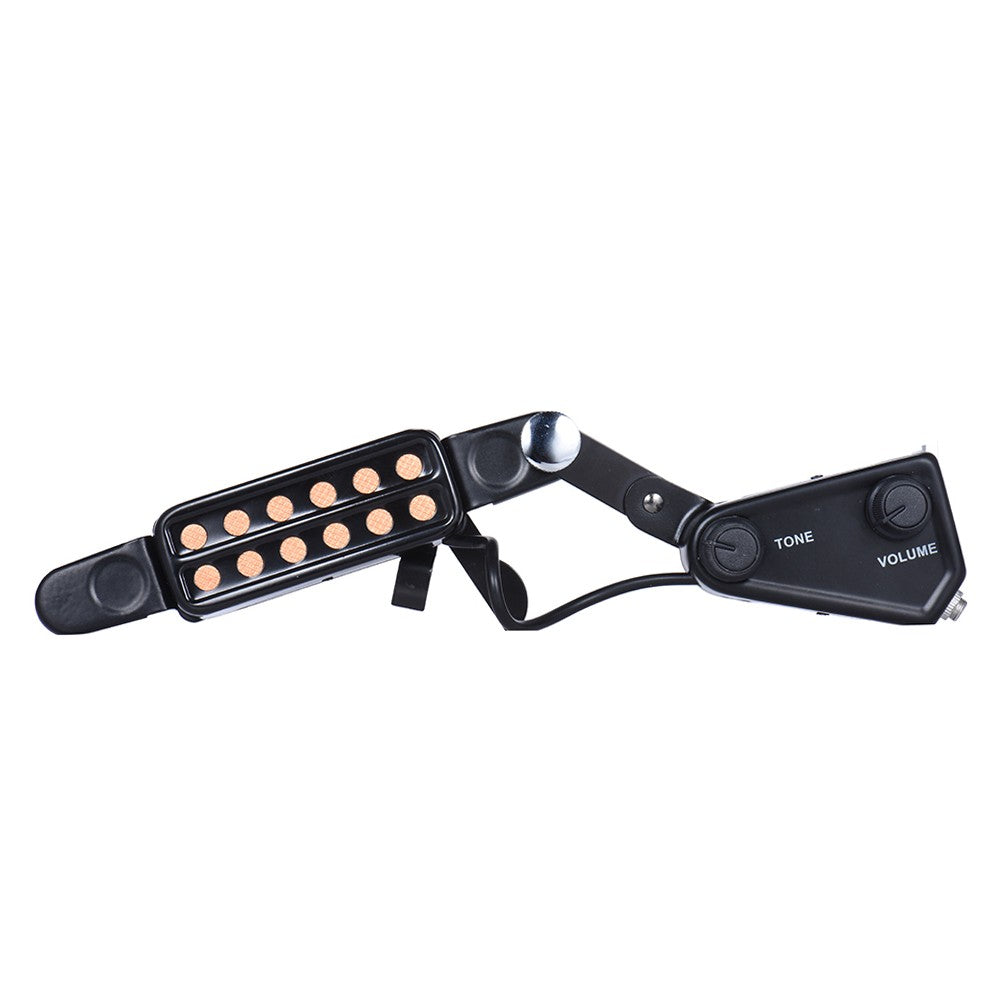 12-Hole Acoustic Guitar Sound Hole Pickup with Magnetic Transducer & Tone Volume Control
