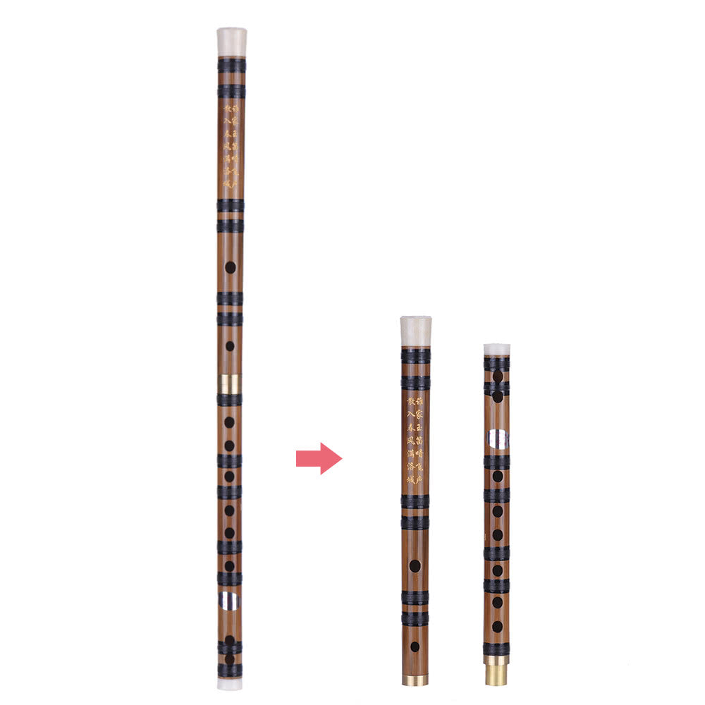 Handmade Pluggable Bitter Bamboo Dizi: Beginners Traditional Chinese Flute in E Key