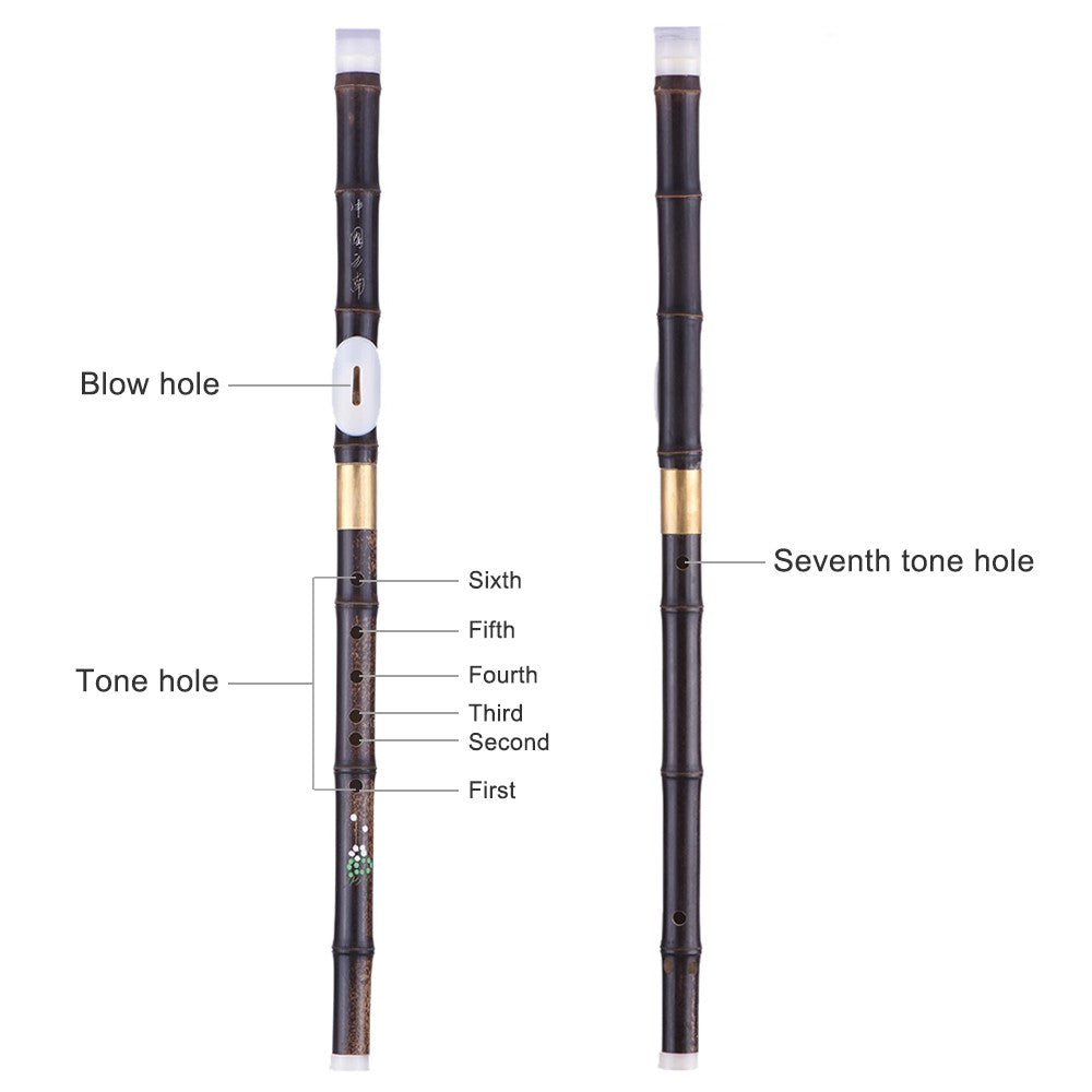 Detachable Natural Black Bamboo Bawu Flute in G Key - Ideal for Beginner Music Lovers
