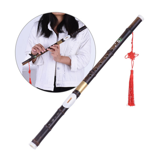Detachable Natural Black Bamboo Bawu Flute in G Key - Ideal for Beginner Music Lovers