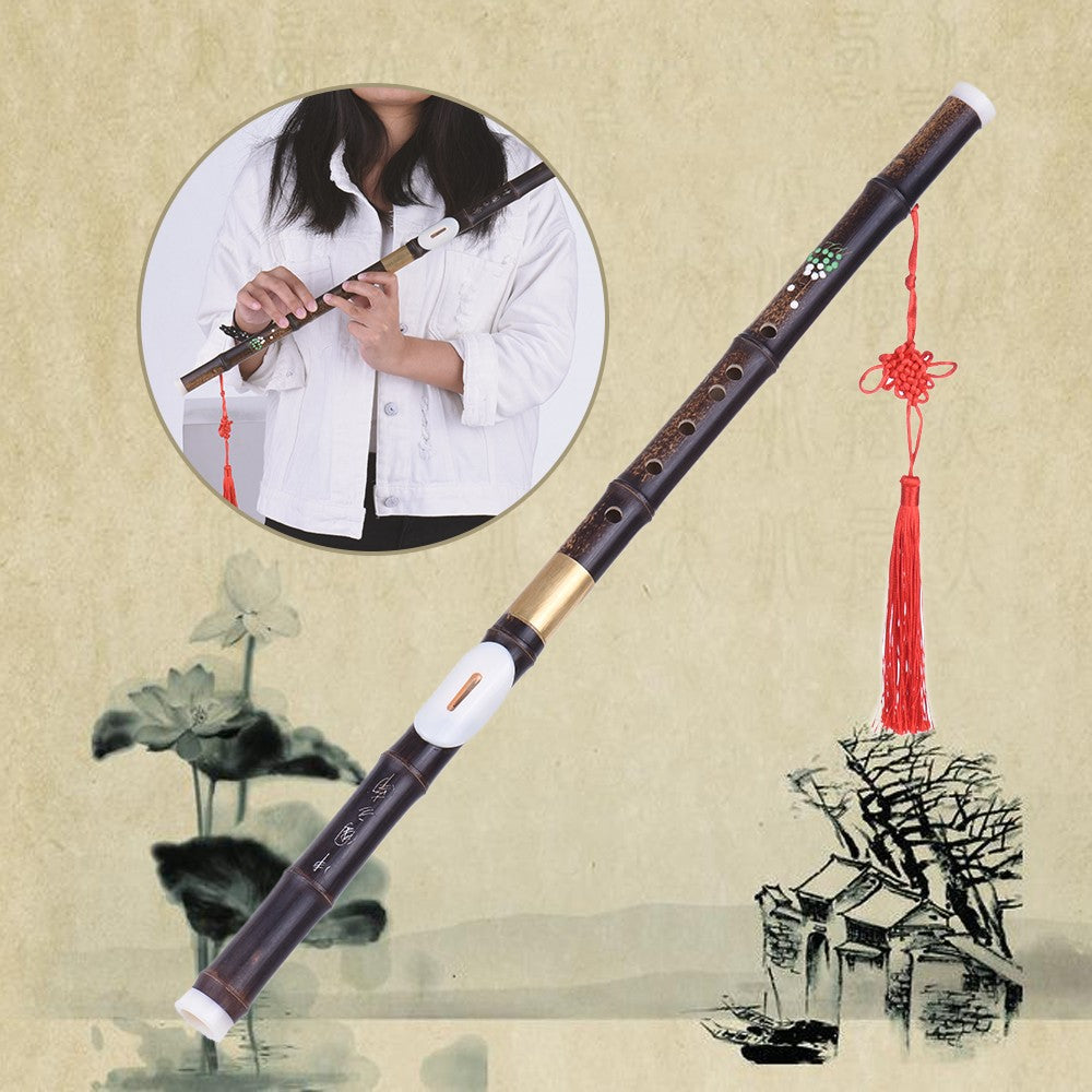 Detachable Natural Black Bamboo Bawu Flute in G Key - Ideal for Beginner Music Lovers