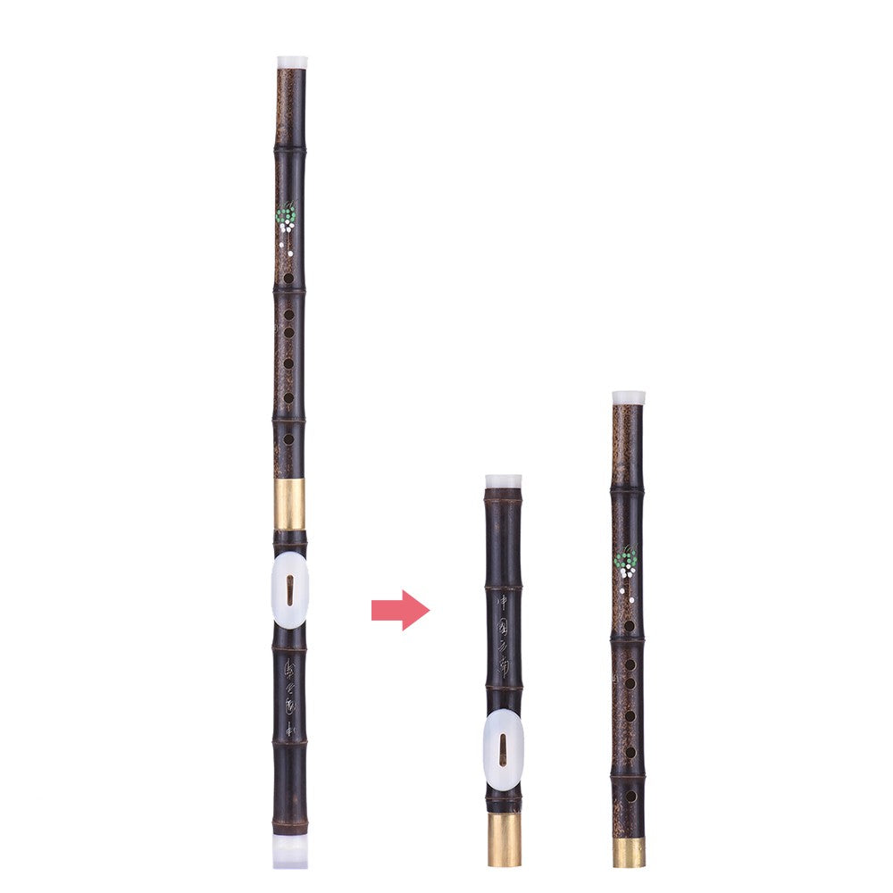 Detachable Natural Black Bamboo Bawu Flute in G Key - Ideal for Beginner Music Lovers