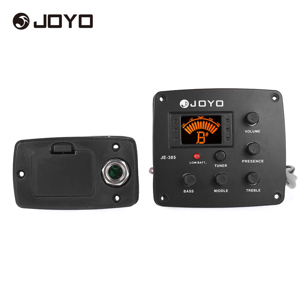 JOYO JE-305 Acoustic Guitar Preamp & Tuner System with 4-Band EQ and LCD Display