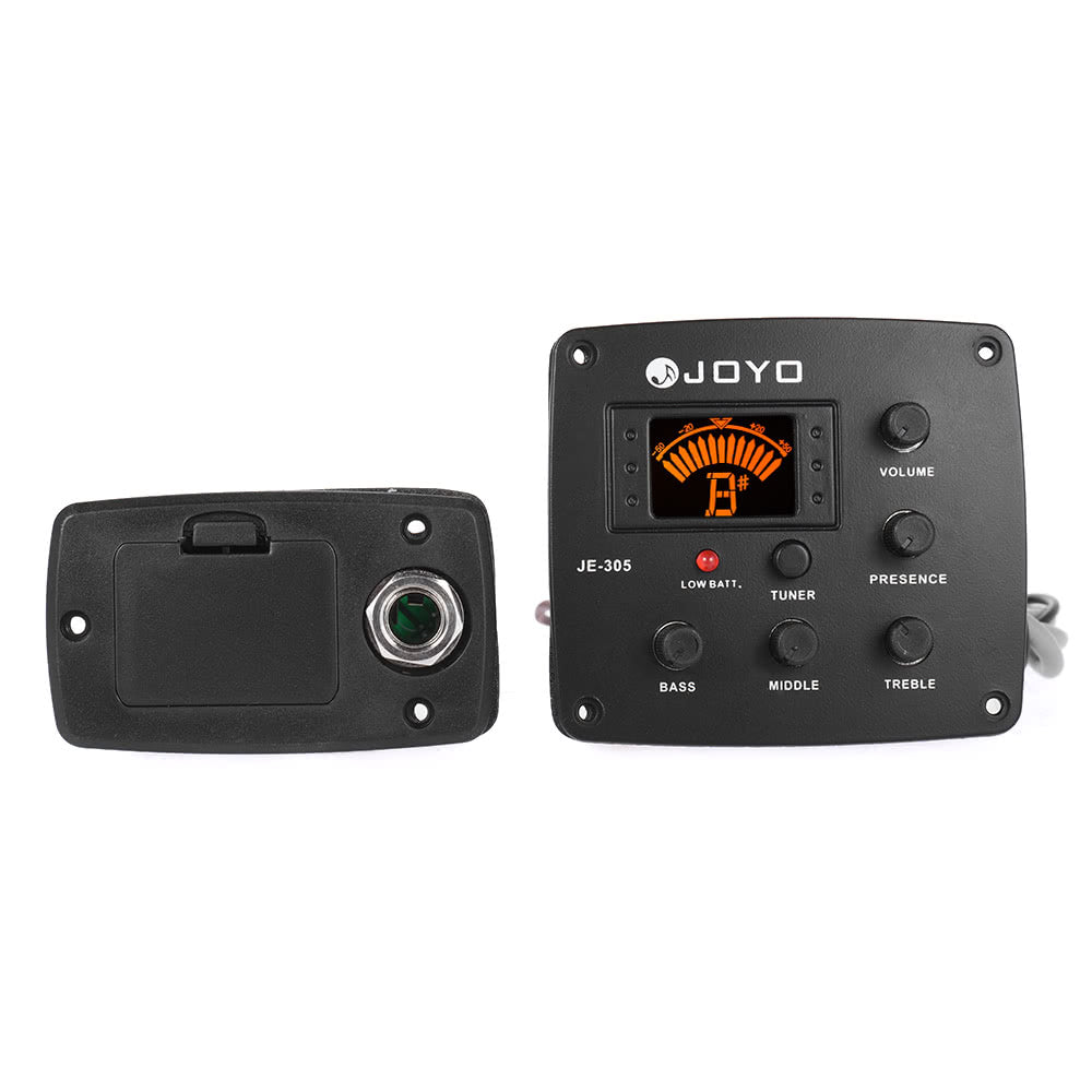JOYO JE-305 Acoustic Guitar Preamp & Tuner System with 4-Band EQ and LCD Display