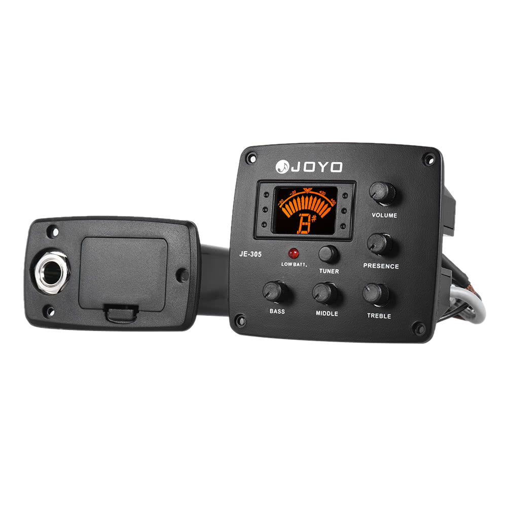 JOYO JE-305 Acoustic Guitar Preamp & Tuner System with 4-Band EQ and LCD Display