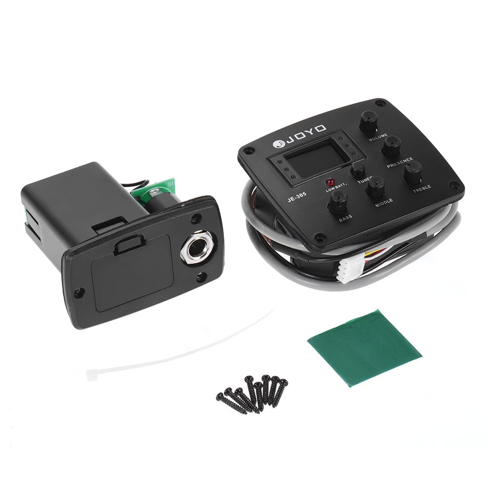 JOYO JE-305 Acoustic Guitar Preamp & Tuner System with 4-Band EQ and LCD Display