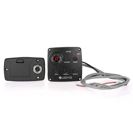 JOYO JE-303 Acoustic Guitar Preamp with 3-Band EQ, Piezo Pickup & LCD Tuner Display