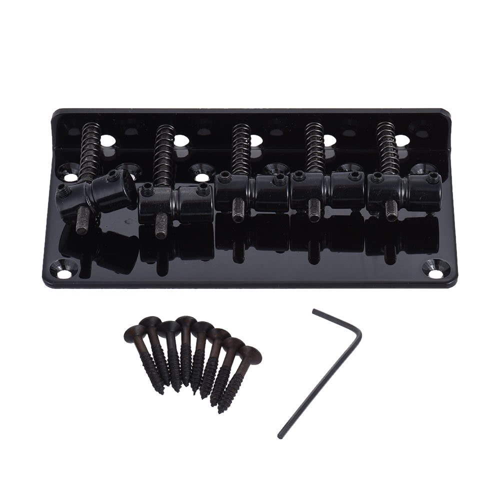 Golden 5-Saddle Bridge Set for 5-String Electric Bass Guitar Replacement Parts