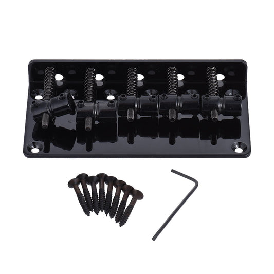 Golden 5-Saddle Bridge Set for 5-String Electric Bass Guitar Replacement Parts
