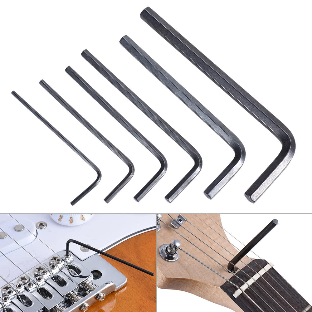 6pcs Guitar & Bass Repair Tool Set: Neck, Bridge, Truss Rod Adjustment Wrenches & Screws