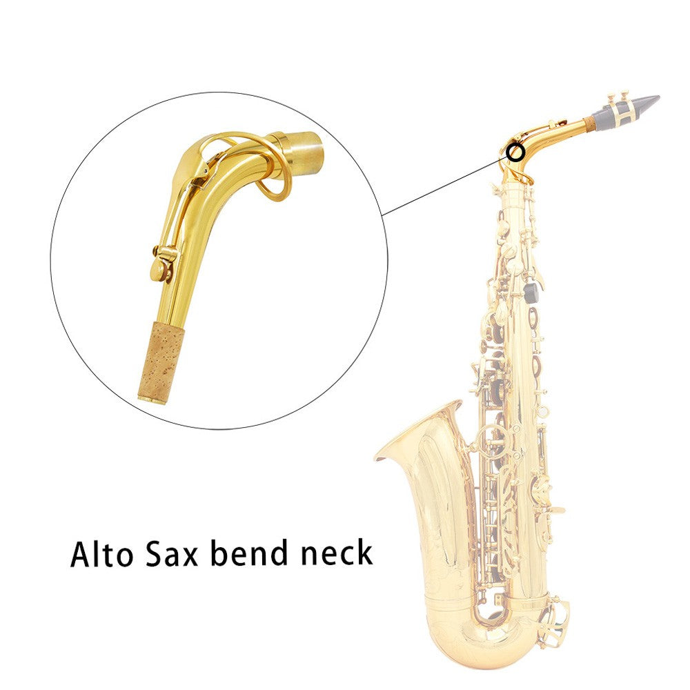 Alto Saxophone Neck Bend, Brass, 24.5mm with Cleaning Cloth & Cork Grease Accessory