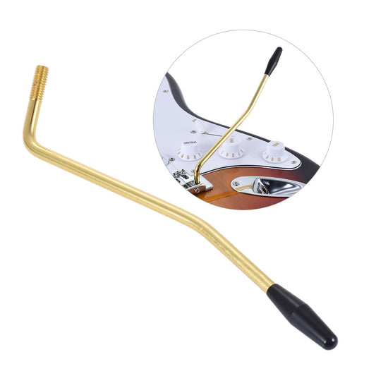 Golden Whammy Bar with Black Tip for Electric Guitar Tremolo System - 6mm Thread Diameter, Single Tremolo Vibrato Arm