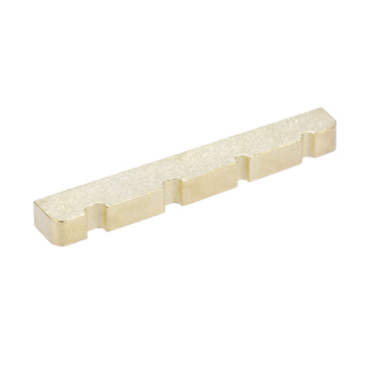 Pre-slotted Brass String Nut for 4-String Electric Bass Guitar Replacement - 38x3.6x6.3-4.8mm