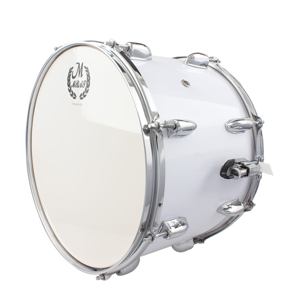 14 Stainless Steel & Maple Marching Drum with PVC Drumhead, Sticks, Strap & Key for Students & Professionals