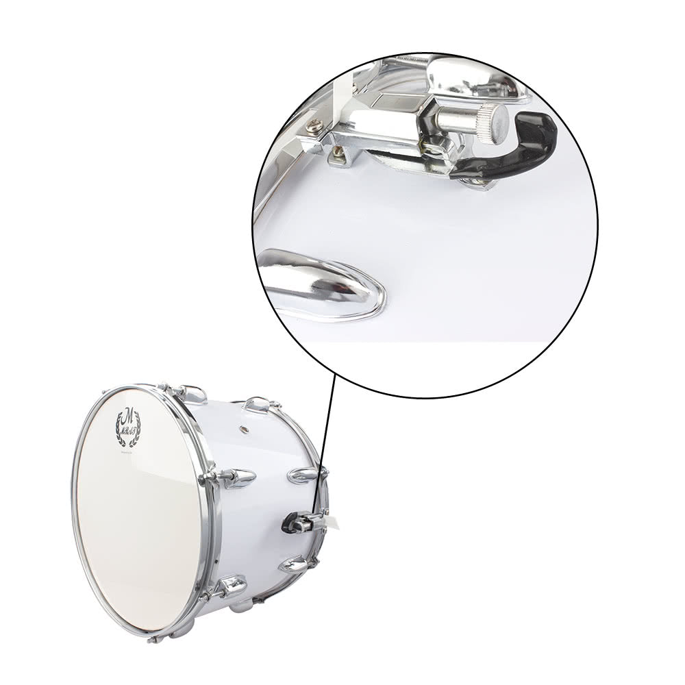 14 Stainless Steel & Maple Marching Drum with PVC Drumhead, Sticks, Strap & Key for Students & Professionals