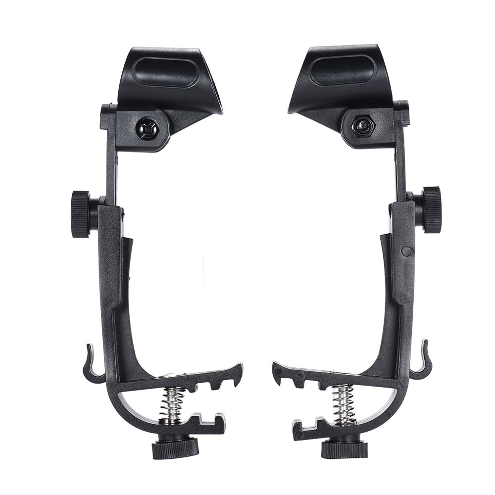 Adjustable Shockproof Drum Rim Microphone Clip Mount - 2 Pack