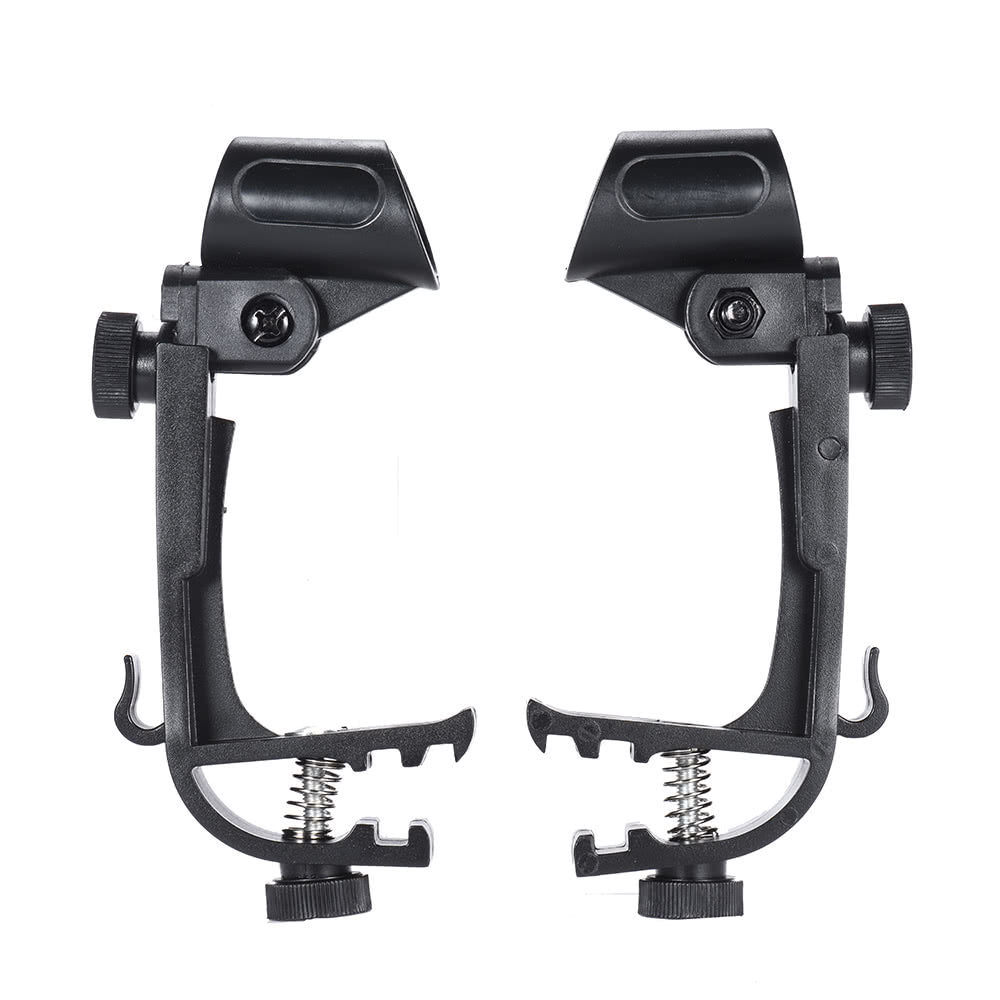 Adjustable Shockproof Drum Rim Microphone Clip Mount - 2 Pack