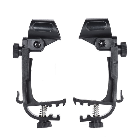 Adjustable Shockproof Drum Rim Microphone Clip Mount - 2 Pack