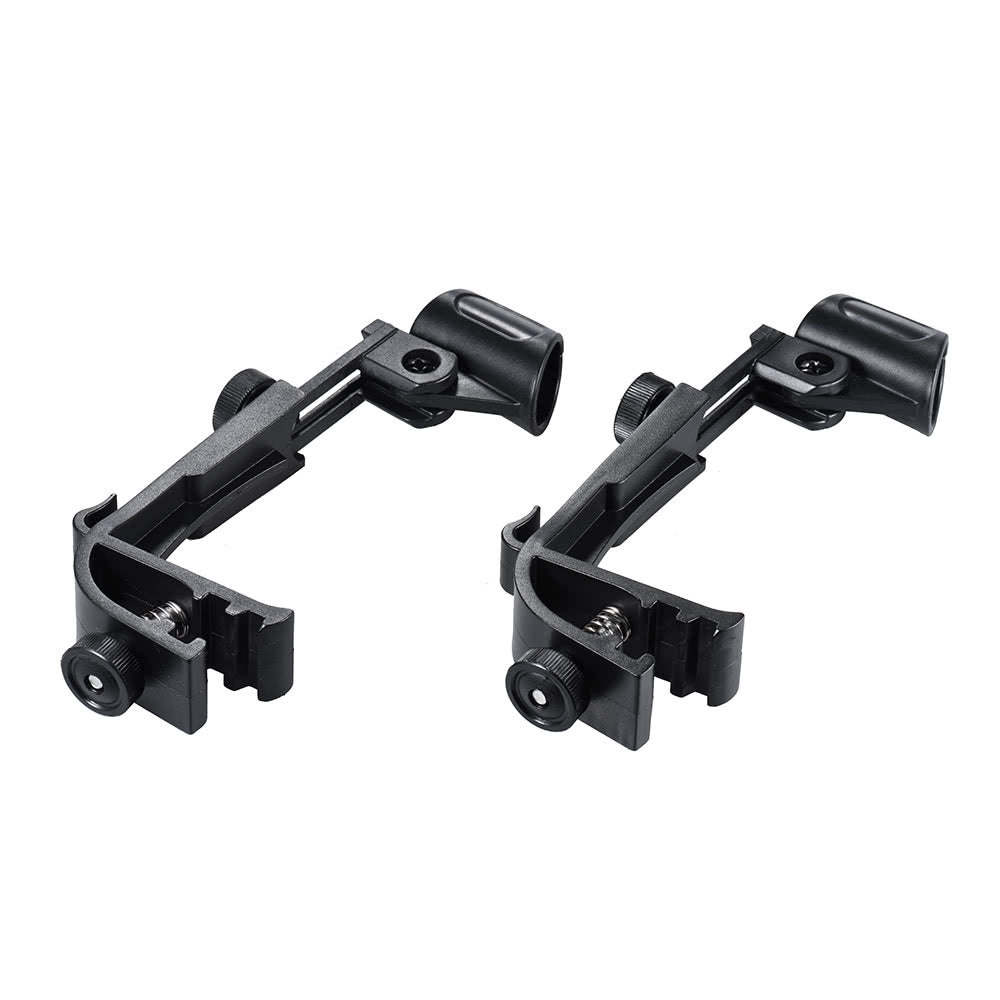 Adjustable Shockproof Drum Rim Microphone Clip Mount - 2 Pack