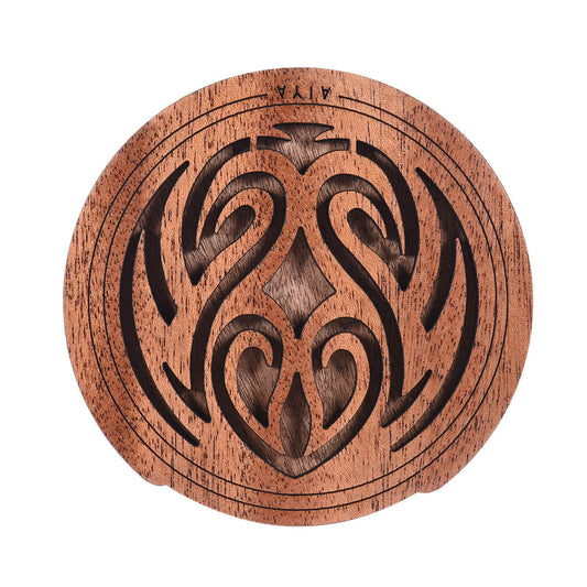 Mahogany Wood Soundhole Cover Block for Acoustic EQ Folk Guitars