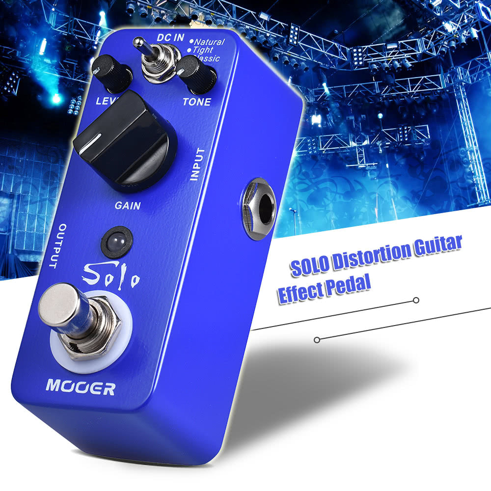 MOOER SOLO High-Gain Distortion Guitar Pedal, True Bypass, Full Metal Shell