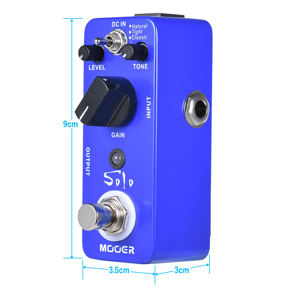 MOOER SOLO High-Gain Distortion Guitar Pedal, True Bypass, Full Metal Shell