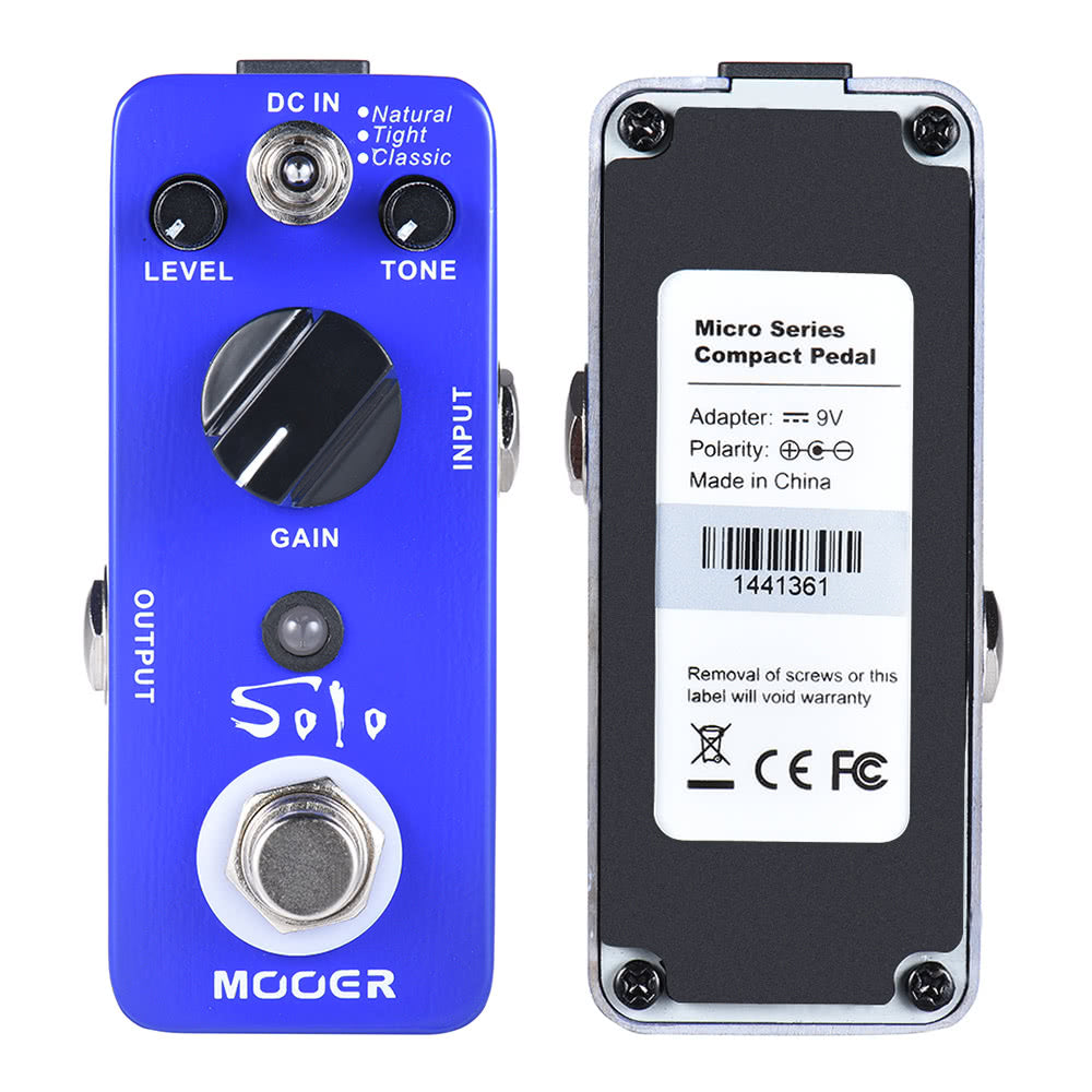 MOOER SOLO High-Gain Distortion Guitar Pedal, True Bypass, Full Metal Shell
