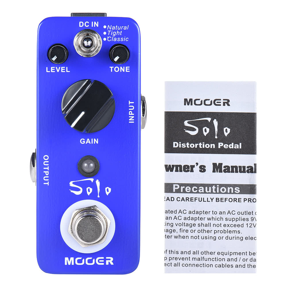 MOOER SOLO High-Gain Distortion Guitar Pedal, True Bypass, Full Metal Shell