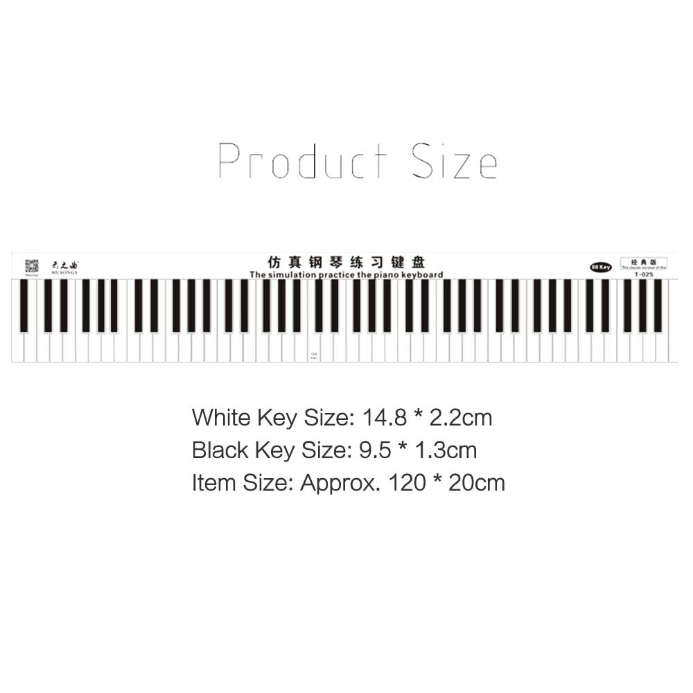 88-Key International Keyboard Piano Guide with Note Chart for Beginners