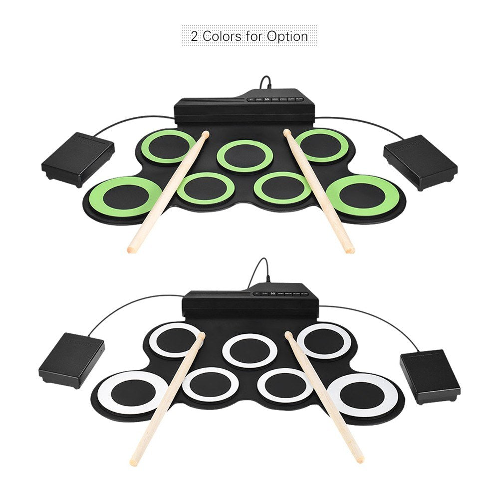 Portable Compact Digital Roll-Up Drum Kit for Kids & Beginner Practice