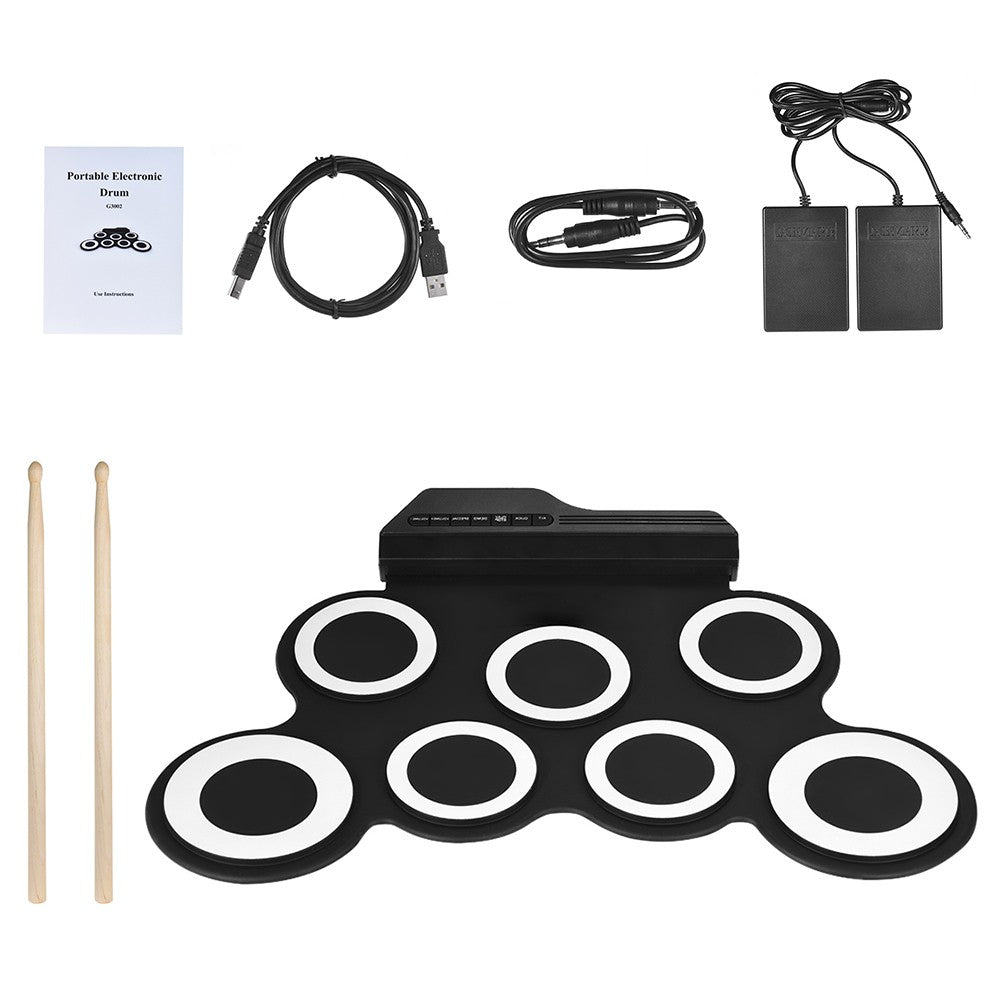 Portable Compact Digital Roll-Up Drum Kit for Kids & Beginner Practice