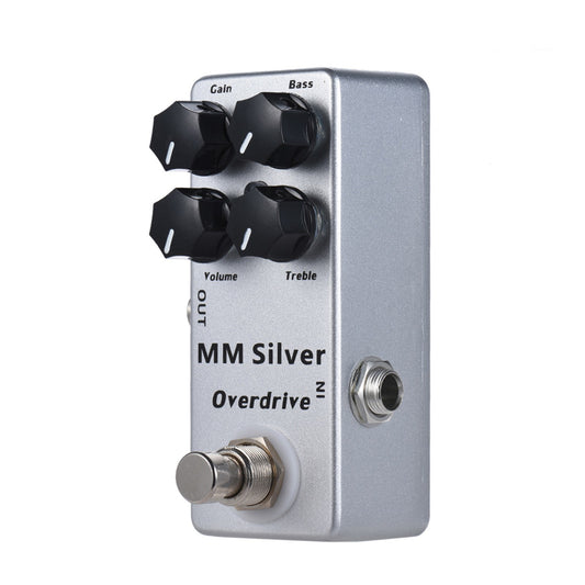 MOSKY MM Silver Electric Guitar Overdrive Pedal, Full Metal Shell, True Bypass