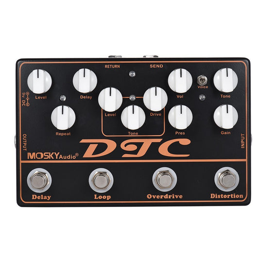 MOSKY DTC Multi-Effect Electric Guitar Pedal, 4-in-1 Setup