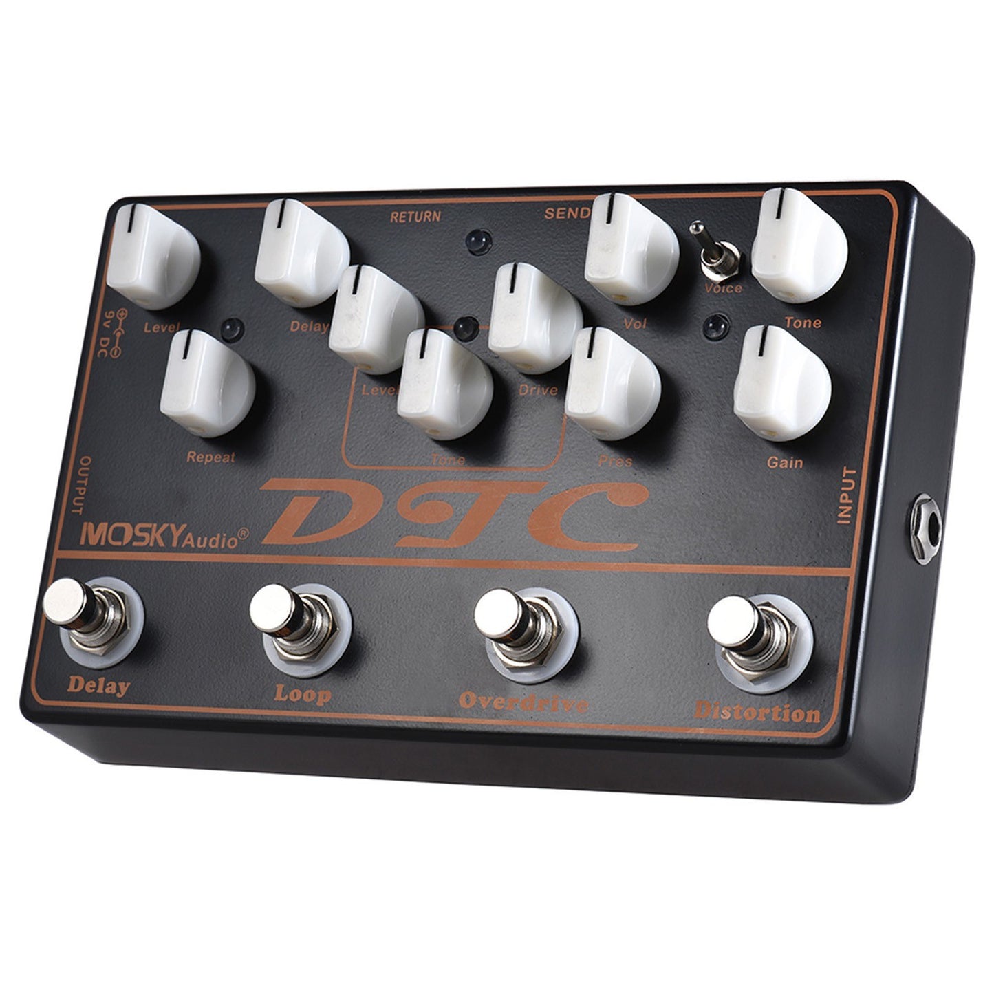 MOSKY DTC Multi-Effect Electric Guitar Pedal, 4-in-1 Setup
