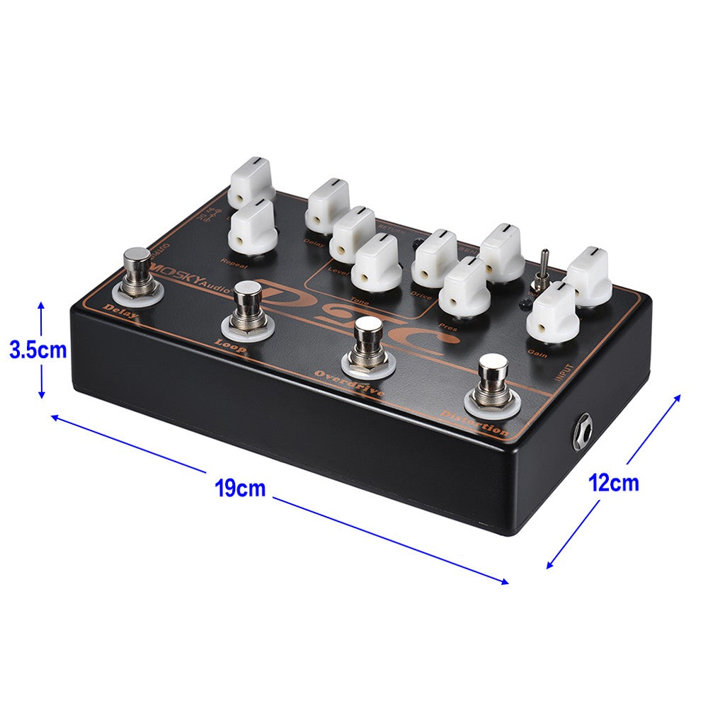 MOSKY DTC Multi-Effect Electric Guitar Pedal, 4-in-1 Setup