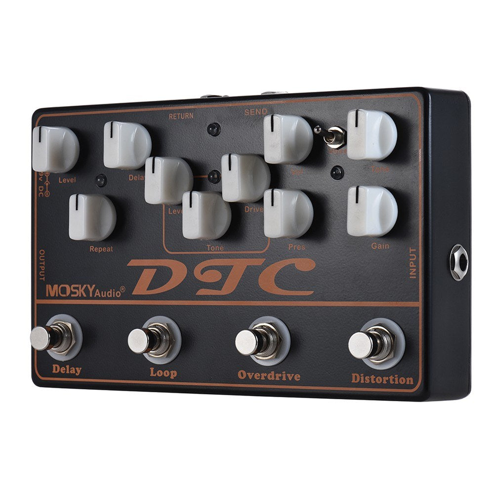 MOSKY DTC Multi-Effect Electric Guitar Pedal, 4-in-1 Setup