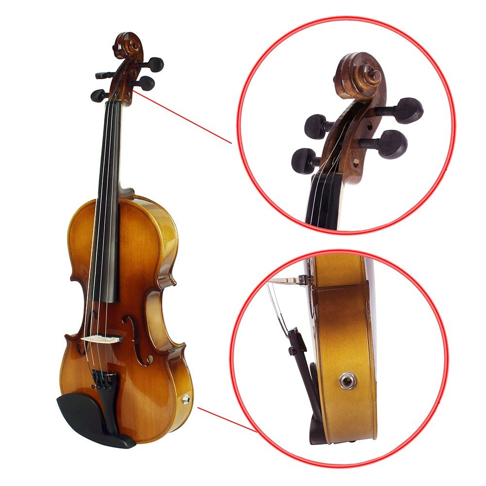 Full Size 4/4 Acoustic-Electric Violin Kit with EQ - Retro Sunset Design