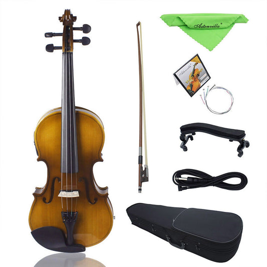 Full Size 4/4 Acoustic-Electric Violin Kit with EQ - Retro Sunset Design