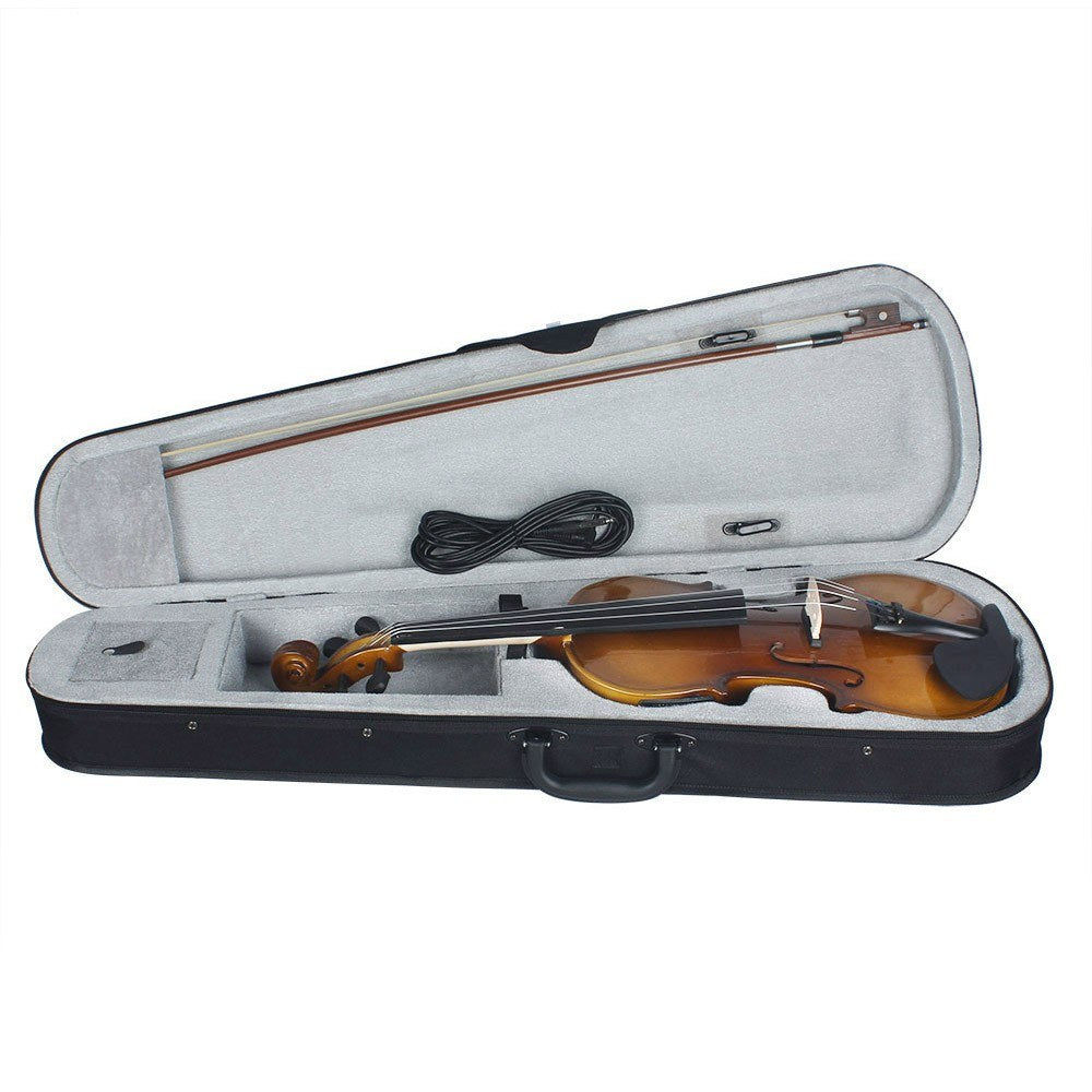 Full Size 4/4 Acoustic-Electric Violin Kit with EQ - Retro Sunset Design