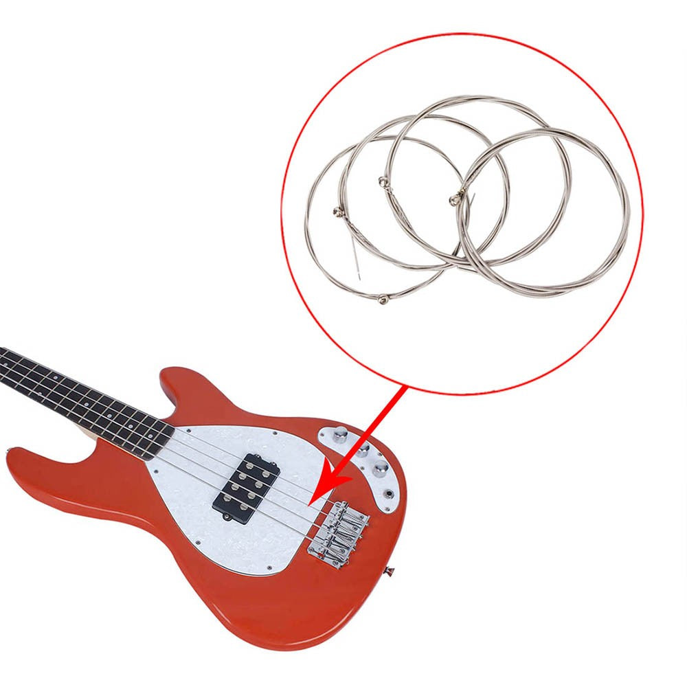 Nickel Round Wound 4-String Electric Bass Guitar Strings - High-Carbon Steel Core (1.14-2.67)
