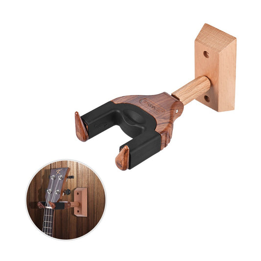 Auto Grip Wall Mount Ukulele Hanger with Rubber Cushion and Wood Base