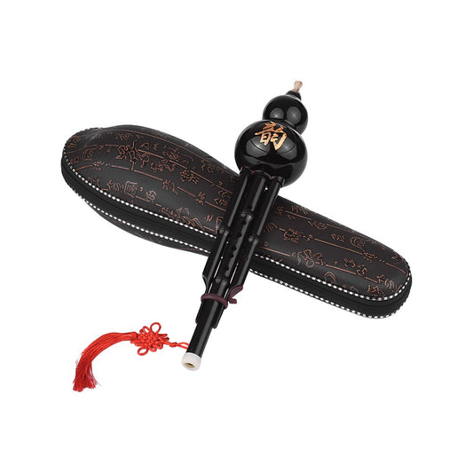 Hulusi Chinese Flute C-Key Resin with Knot & Case - Beginners Musical Gift
