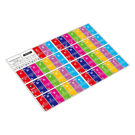 Colorful Removable Piano Keyboard Stickers for 37/49/61/88 Keys - ammood Kids Beginners Learning Tool
