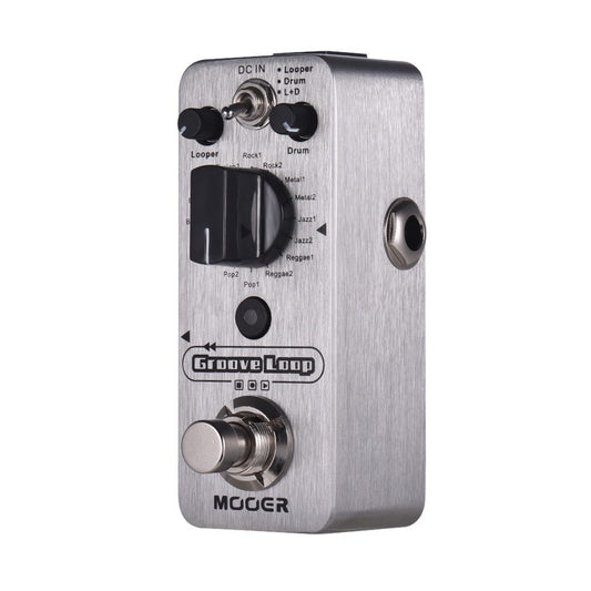MOOER Groove Loop Pedal: Drum Machine & Looper, 3 Modes, 20min Max Recording, Tap Tempo, True Bypass, Metal Shell