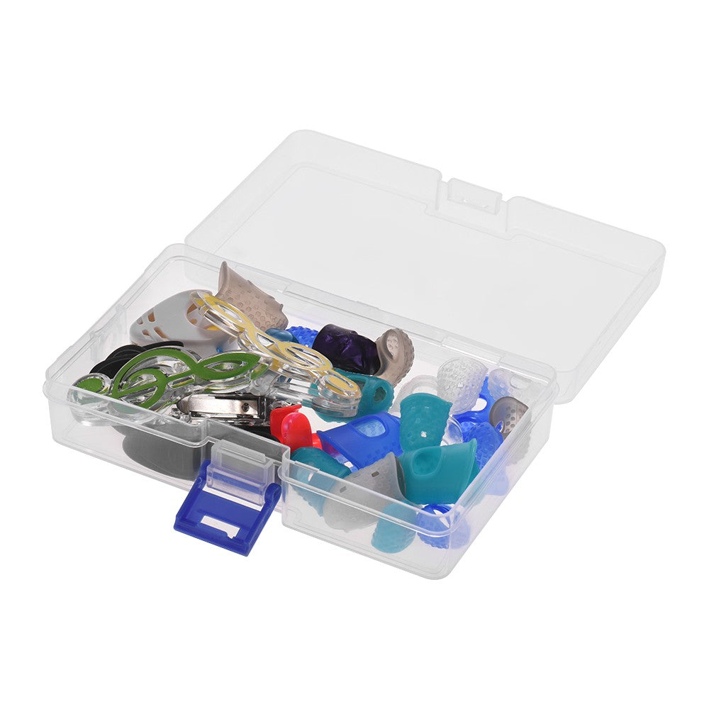 Comprehensive Guitar Accessories Kit for Beginners: Silicone Finger Protectors, Guitar Picks, Thumb & Finger Picks, Pick Holder, Music Page Clips & Storage Box