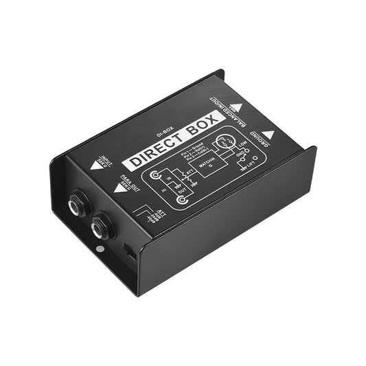 Professional Passive DI-Box: Single Channel Audio Signal Converter with XLR TRS Interfaces