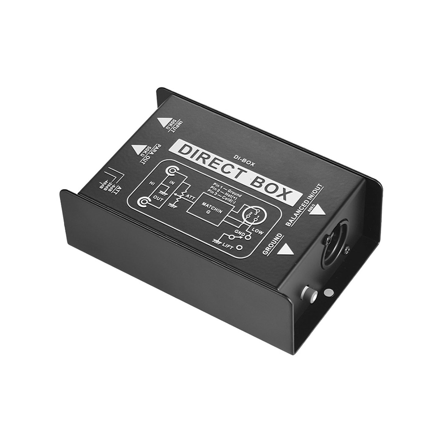 Professional Passive DI-Box: Single Channel Audio Signal Converter with XLR TRS Interfaces
