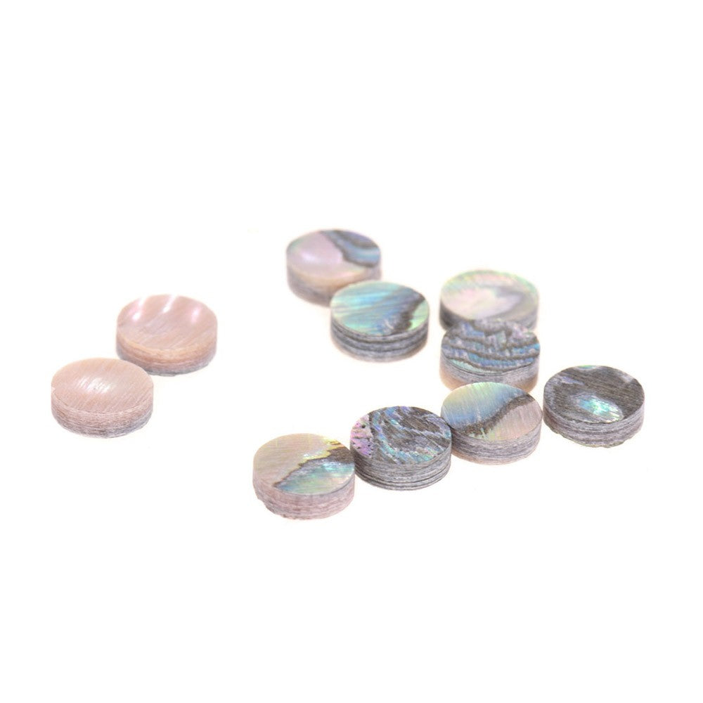 White Mother of Pearl 6mm Fretboard Position Marker Dots, Pack of 10