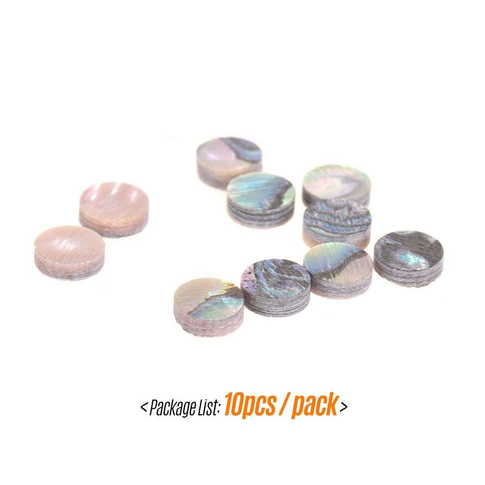White Mother of Pearl 6mm Fretboard Position Marker Dots, Pack of 10